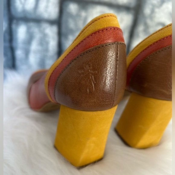 Fly London Coral Cate Yellow Peep Toe Slingback - Picture 5 of 8